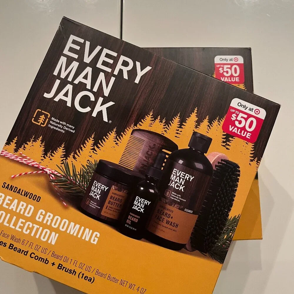 Every‎ Man Jack Sandalwood Beard Grooming Sets (TWO Sets) (new) h/x